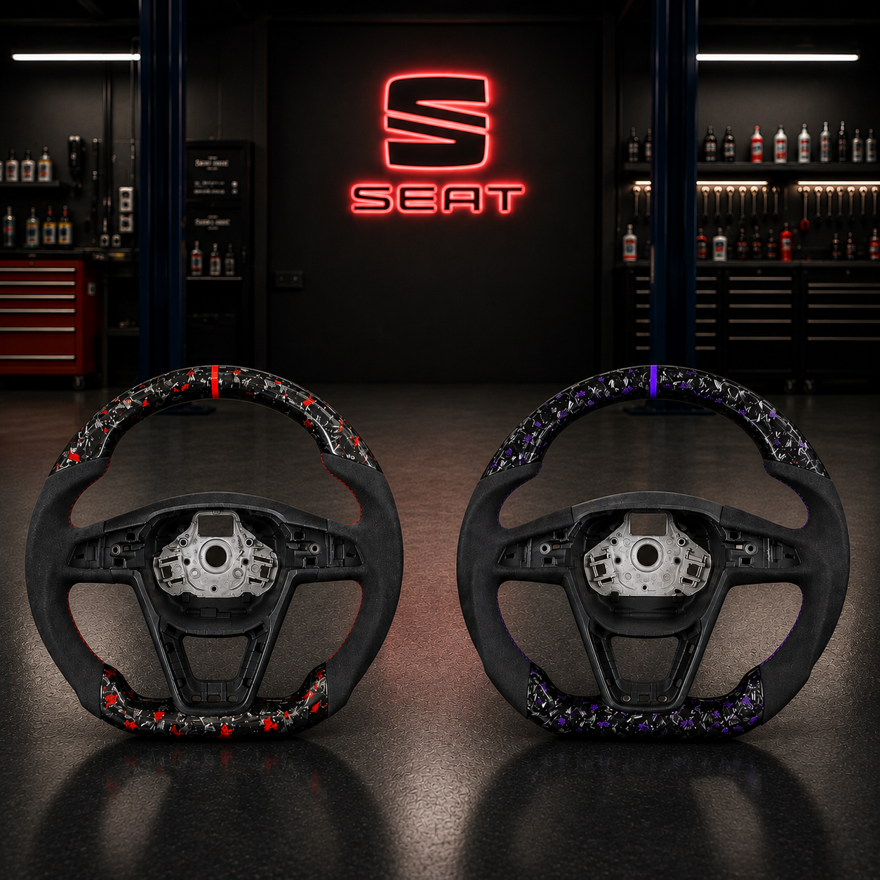 Volant Alcantara & Carbone Forgée SEAT ( Cupra,Léon...)
