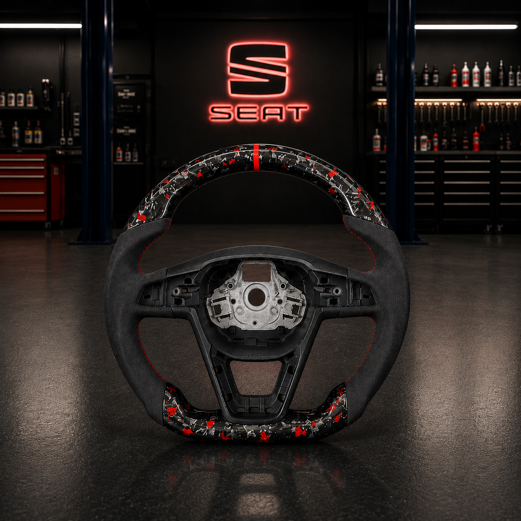 Volant Alcantara & Carbone Forgée SEAT ( Cupra,Léon...)