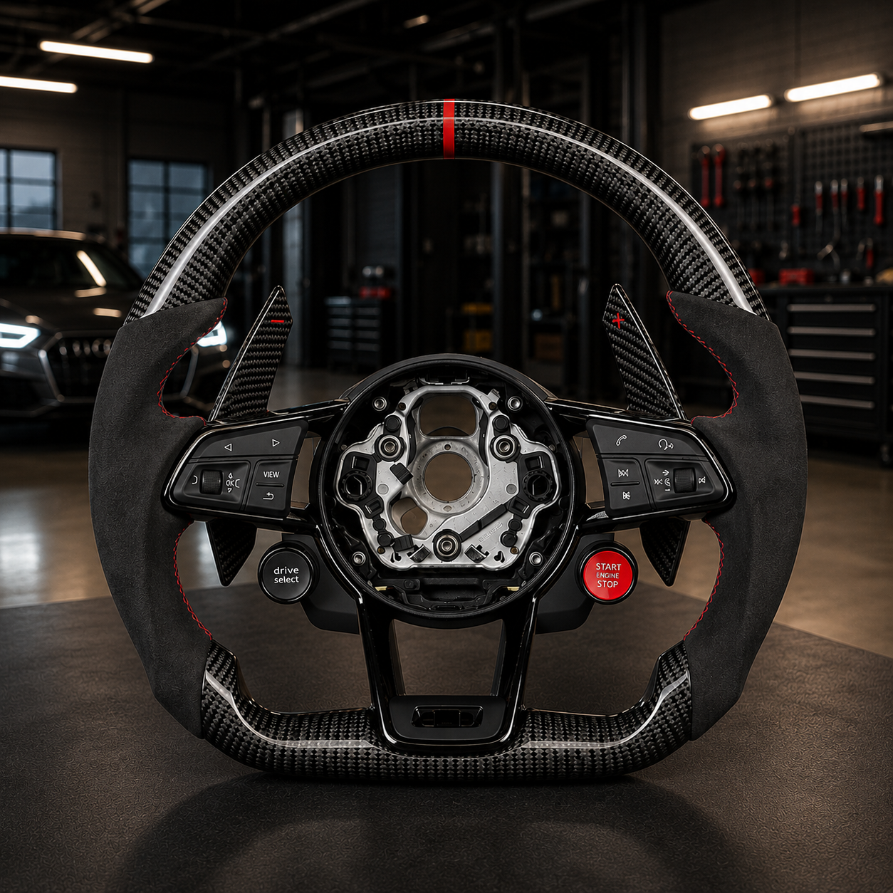 Volant Audi Sport Fibre De Carbone Alcantara/Cuir