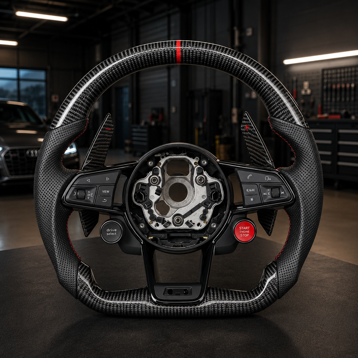 Volant Audi Sport Fibre De Carbone Alcantara/Cuir